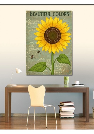 Kanvas Tablo Günebakan Çiçeği Ve Güzel Renkler 70cmx100cm