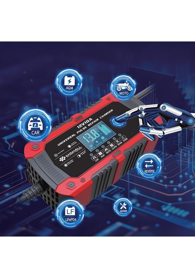 12v 10a Akıllı Hızlı Akü Şarj Cihazı - Lifepo4, Jel, Agm Ve Kurşun Asit Akü Şarjör Ve Onarım Cihazı Araba, Kamyon, Motosiklet, Tekne