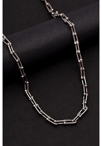 Vog Tiffany Model Unisex Beyaz Çelik Kolye - 316 L Paslanmaz Çelik Erkek Kolye Beyaz