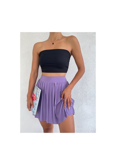 Winmoda34 Kadın Tenis Eteği Içten Taytlı Lila
