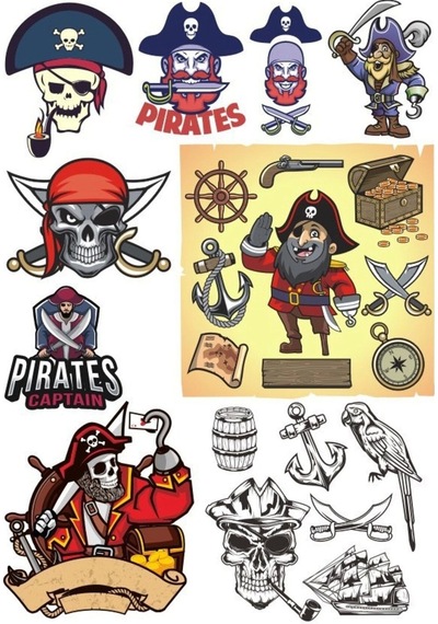Korsan Kuru Kafa Sticker Set 15 Parça Telefon, Tablet, Defter, Laptop Sticker