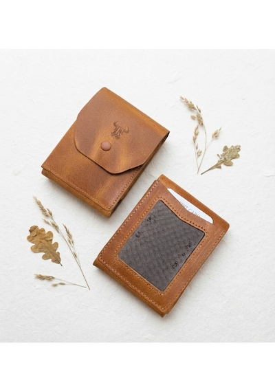 Passtell %100 Hakiki Deri Minimalist Trend Model Para Koymalı Cüzdan Ve Kredi Kartlık Camel