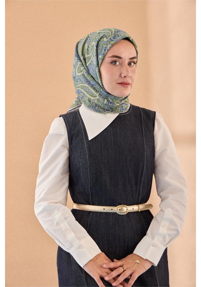 Silk Home Yaz Esintisi Eşarp 150002-01 Mavi, İndigo, Fosforlu Yeşil