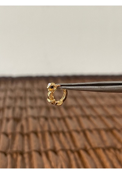 Pirinç Rodyum Kaplama Yılan Kobra Kıkırdak Helix Tragus Piercingi Altın