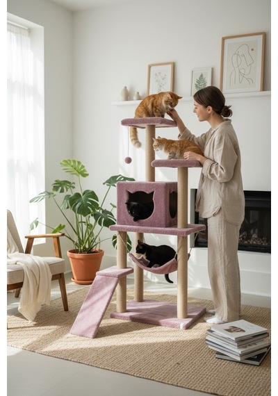 Nursoft Kedi Tırmalama Platformlu 135 CM