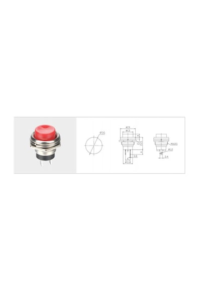 Yaylı Mini Metal Buton Kırmızı Aç-kapa Bas/çek Mini Korna Düğmesi