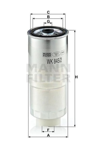 MANN WK8452 Mazot Filtresi Passat / 80 A4 A6 / S70 1.9 TDI Ahh Ahu 1Z