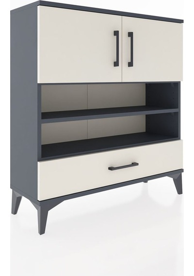 Arges Şifonyer 4 Raflı Tek Çekmeceli 2 Kapaklı 88x30x96 Antra... Antrasit Arges Şifonyer 4 Raflı Tek Çekmeceli 2 Kapaklı 88x30x96 Antra... Antrasit