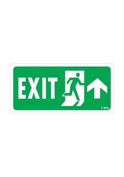 Exit Yukarı Sağ Ok Işaretli Uyarı Levhası 17,5X25 Kod:955 (511041484)