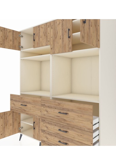Kronos Gardrop 7 Raflı 5 Çekmeceli 6 Kapaklı 176x59x221 Aytaşı-çam Çam Kronos Gardrop 7 Raflı 5 Çekmeceli 6 Kapaklı 176x59x221 Aytaşı-çam Çam