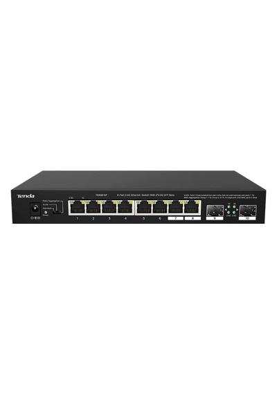 Tenda Tem2010f 8 Port 100-1000-2500 Mbps + 2 Port Sfp Switch Çelik Kasa Rack Mount Kdo