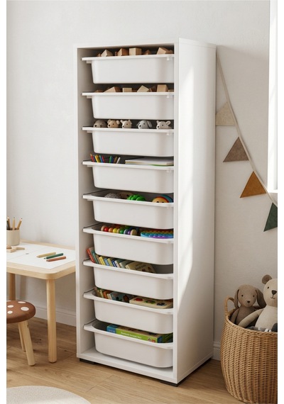 Nest 9 Sepetli Dolap Y: 119 G:45 D:30 Beyaz