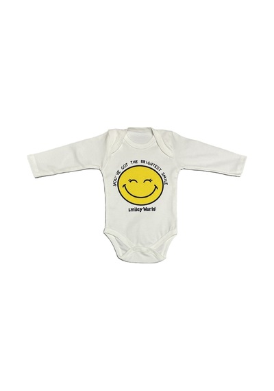 Babysena Happy Baskılı Unisex Bebek Bodyli 3 Lü Takım Bej