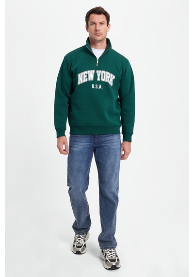 Tudors Erkek Relax Fit Rahat Kesim Pamuklu Yarım Fermuarlı Baskılı Haki Sweatshirt-42316 Haki Tudors Erkek Relax Fit Rahat Kesim Pamuklu Yarım Fermuarlı Baskılı Haki Sweatshirt-42316 Haki