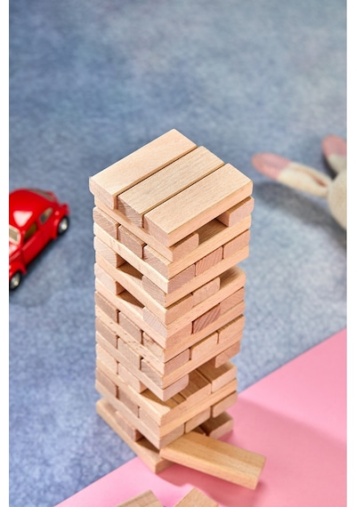 Ahşap Jenga Denge Oyunu Tower Büyük Boy 54 Parça