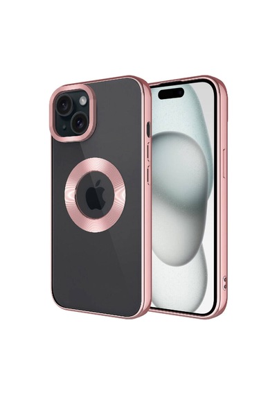 Noktaks - Apple Uyumlu iPhone 15 - Kılıf Kamera Korumalı Tatlı Sert Omega Kapak - Rose Gold