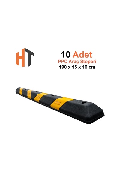 Plastik Oto Park Araç Stoperi 190 Cm Siyah-sarı 10'lu İndirimli Set