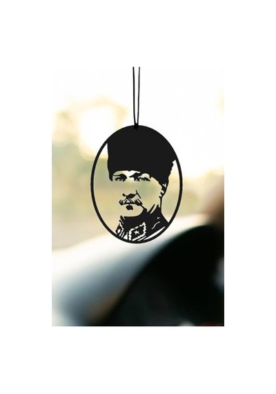 Araba Süsü Metal Gazi Mustafa Kemal Atatürk Dikiz Aynası Süsü Gerçek Silüet Oto Aksesuar Açık Gri
