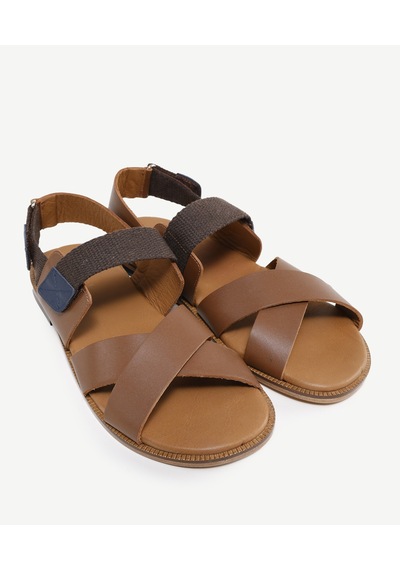 Yargıcı Çapraz Deri Sandalet 24yeay4481x 057 Kahverengi