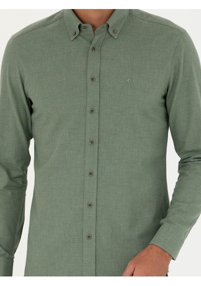 Cacharel Açık Yeşil Slim Fit Uzun Kollu Gömlek Acık Yesıl