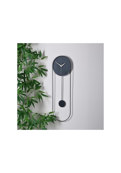 El Boyama Modern Tasarım Metal Sarkaçlı Dekoratif Duvar Saati, Sessiz Mekanizma 0240-keçe-şekilli-48cm
