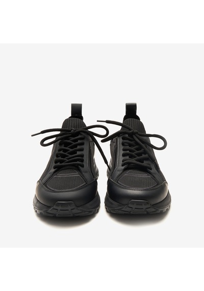 Siyah Sneaker Erkek 24314 Huds Triko Nakış