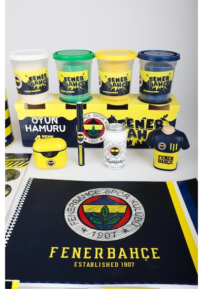 X Dekomus Lisanslı Fenerbahçe 19 Parça Premıum Hobi Kırtasiye Seti Boyama Kitabı,sticker
