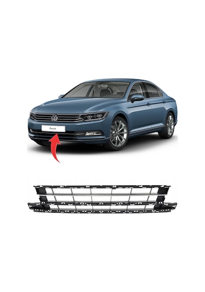 Vw Passat B8 Orta Izgara Kromlu 2015-2019 3G0853671K