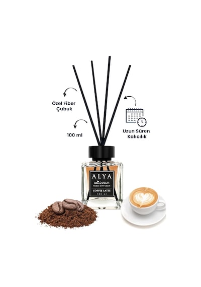 Alya Alya Nature's Scents Coffee Latte Bambu Çubuklu Oda Kokusu - Latte Kokusu Abundance Prosperity