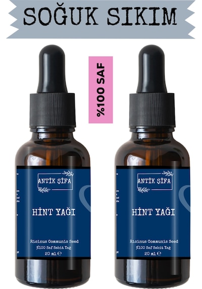 Hint Yağı 2x20ml - %100 Seyreltilmemiş, Doğal Saf Soğuk Sıkım Hint Yağı 20 ML