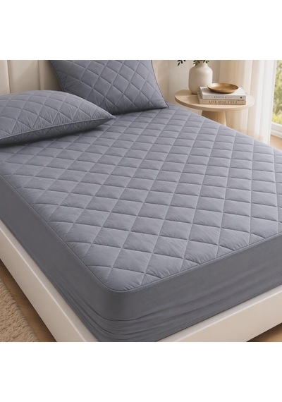Formeya Yatak Koruyucu Alez Kapitone Gri Renk%100 Pamuk Fitted Alez Çarşaf 90 X 190 Diğer