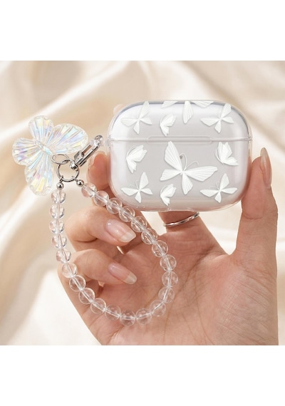 Caseonn Huawei Freebuds Se 4 Anc Kılıf Figürlü 3d Kelebek Şeffaf Çok Renkli