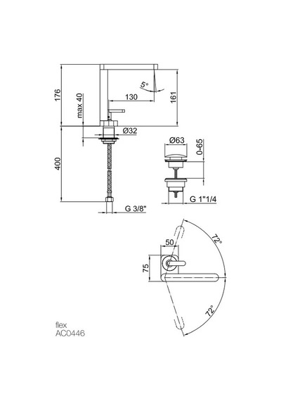 İtalyan Webert Living Lavabo Batrayası Krom,sifon Kumandalı Lv830101015