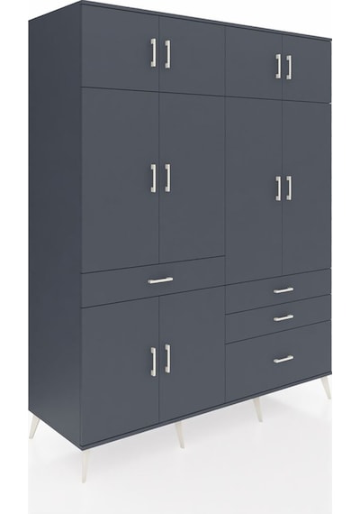 Kronos Gardrop 5 Raflı 4 Çekmeceli 2 Askılı 176x59x221 Antrasit-antrasit Antrasit Kronos Gardrop 5 Raflı 4 Çekmeceli 2 Askılı 176x59x221 Antrasit-antrasit Antrasit