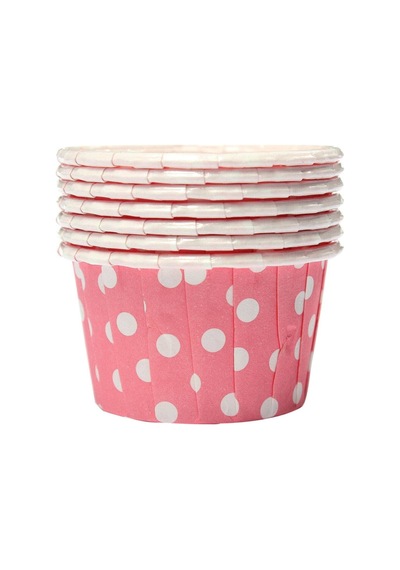 50li Puantiyeli Muffin Cupcake Kalıpları Pembe Muffin Kağıt Pembe Kağıt Pembe Diğer