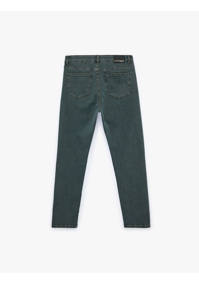 Koton Normal Bel Pamuklu Slim Fit Jean Pantolon - Brad Jean Petrol 6sam40278nd
