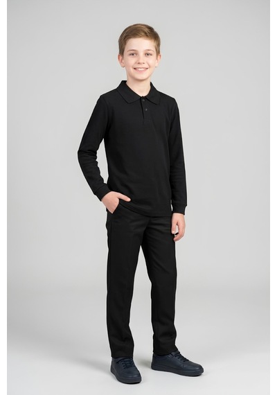 Modanino Erkek Çocuk %100 Pamuk Ve Okul Tarz T-shirt 6-16 Yaş 12798mrt Siyah