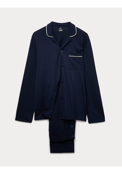 Marks & Spencer Pamuk-modal Karışımlı Pijama Takımı T07004780 Lacivert