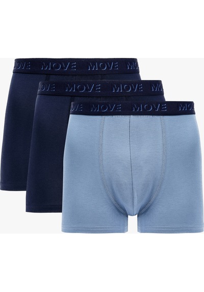 Koton Baskılı Lastik Detaylı Pamuklu 3'lü Boxer Seti Lacivert 7wlm90018mk