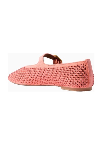 Kurt Geiger Mayfair Süet Kristal Taşlı Lüks Tasarım Kadın Babet Kırmızı