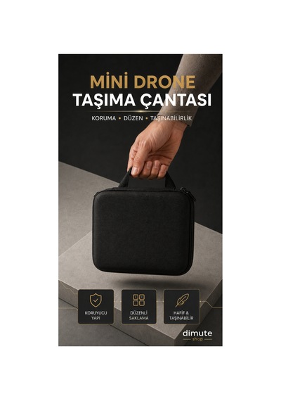 Mini Drone Taşıma Çantası Fermuarlı Koruyucu Aksesuar Saklama Çantası 20x16x4 Cm - 909611519