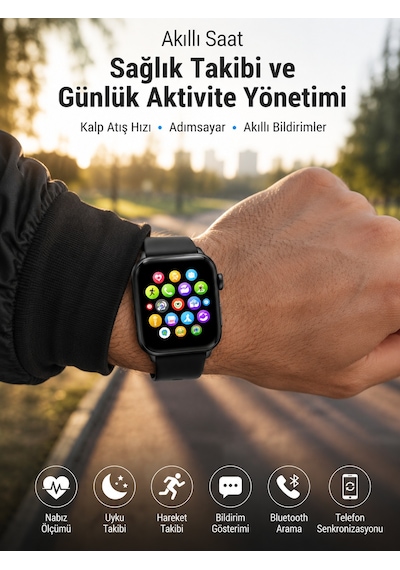 Telefon Görüşmesi Destekli, Nabız Ölçümü Ve Uyku Analizi Özelliklerine Sahip Akıllı Saat - Lisinya