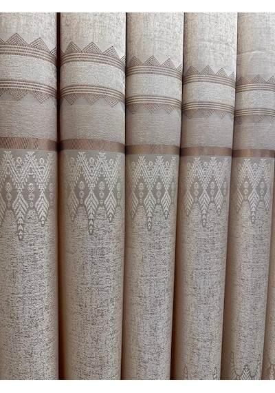 Nivemeshome Damla Ft614337 V-101 Krem 1/3 Sık Pileli Fon Perde Apm Çok Renkli