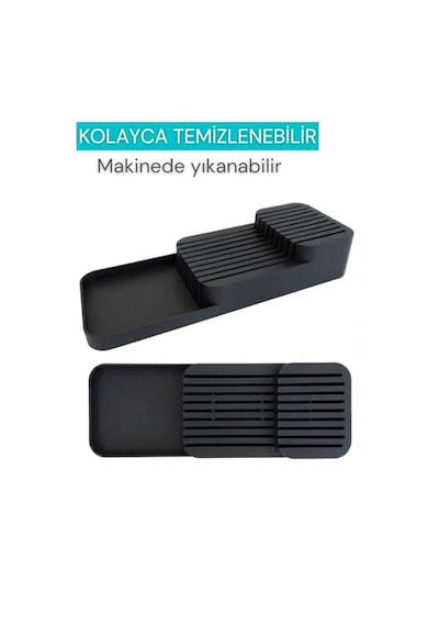 Beylini 18'li Bıçak Standı Bıçaklık Tezgah Üstü Çekmece İçi Mutfak Düzenleyici Organizer Bıçak Düzenleyici Antrasit 6999