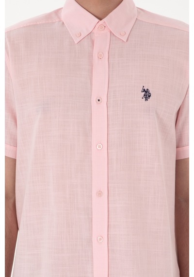U.s. Polo Assn. Erkek Açık Pembe Gömlek Kısa Kollu 50306324-vr078 Acık Pembe Açık Pembe