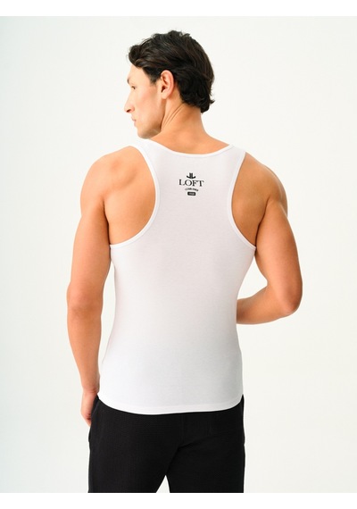Slim Fit Erkek Atlet Beyaz