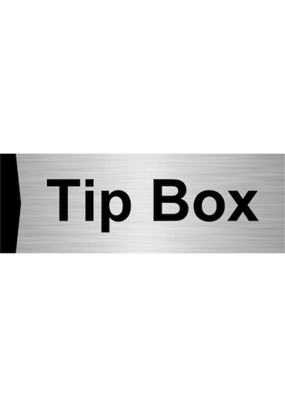 Tipbox 5x20cm Gümüş Renk Metal Yönlendirme Levhası
