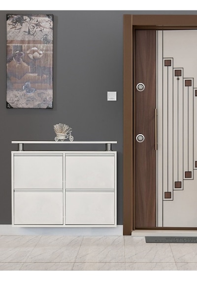 Kaser Metal Beyaz Ayakkabılık 2+2