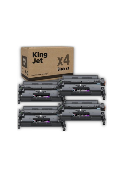 Kingjet Hp Uyumlu 26x Cf226x Yüksek Kapasiteli 4'lü Paket Çipli Uyumlu Toneri M402d