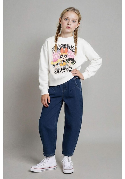 Defacto Kız Çocuk Balloon Fit Geniş Paça Jean Pantolon F2608a825aunm34 Mavi